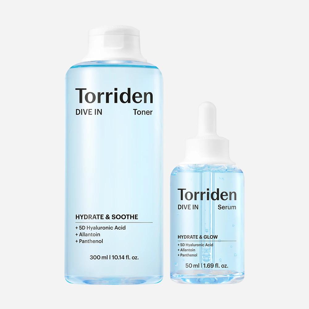 [NEW] [2-Piece Set] Torriden Dive-in Low Molecular Weight Hyaluronic Acid Serum 50ml + Dive-in Low Molecular Weight Hyaluronic Acid Toner 300ml