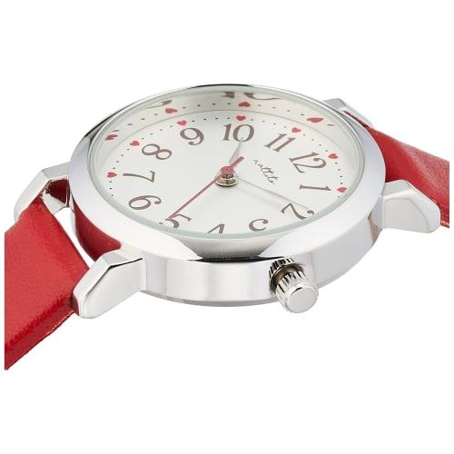 Fieldwork Lovely Analog Watch with Silver Leather Strap, GY044-4, Women's, Red