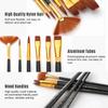 7pcsCelsiusset Art Paint Brushes Set Round & Flat & Filbert & Fan Tips Professional Drawing Paintbrushes Nylon Hair Wooden Handle for Watercolor Acryl