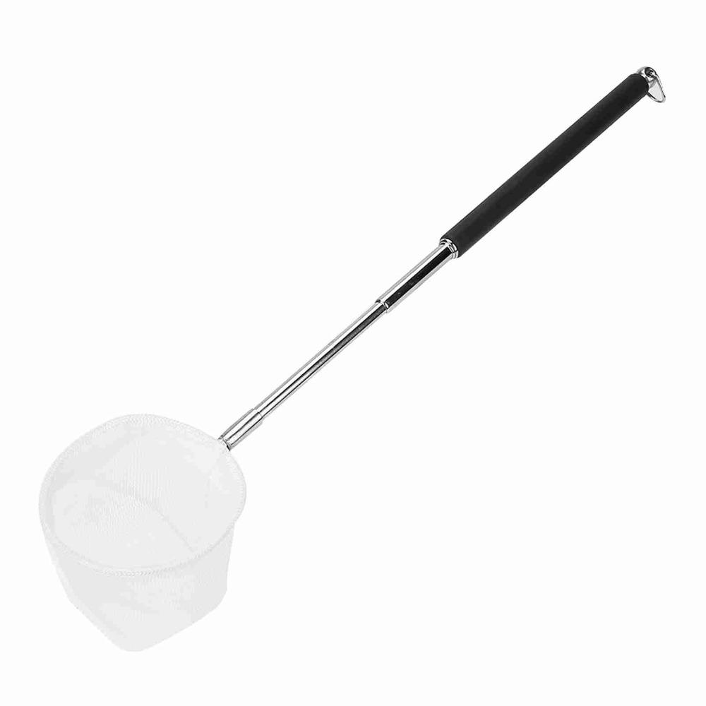 Stainless Steel Handle Adjustable Fishing Net Square Shape Round Shape Mini Fishing Net Extendable Handle Black