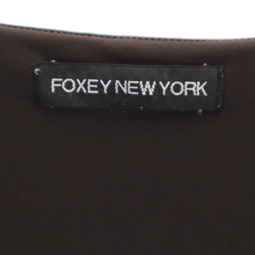 FOXEY NEW YORK Made In Japan No Sleeve Cut Brown Women Used