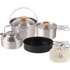 Camp Cooker Setcookeroutdoor Setmountaineering Potcooking Utensilsstainless Steelcompactlightweightdisaster Preparednesscampingwith Storage Bag4-piece