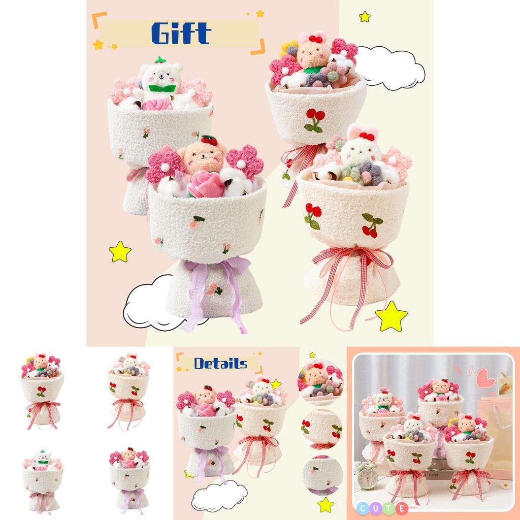 Cute Plush Teddy Bear Bouquet With Roses Ideal Gift For Valentine's Day