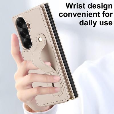 Uyumlu Samsung Z Fold7 Çapraz Askılı Kılıf: Katlanabilir 6/5/4 ile uyumludur, Bilek Kayışı ve Kart Tutucu ile.