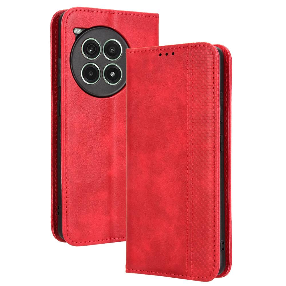 For OnePlus Ace 3 Pro 5G Wallet Case Anti-Drop Retro PU Leather Phone Cover