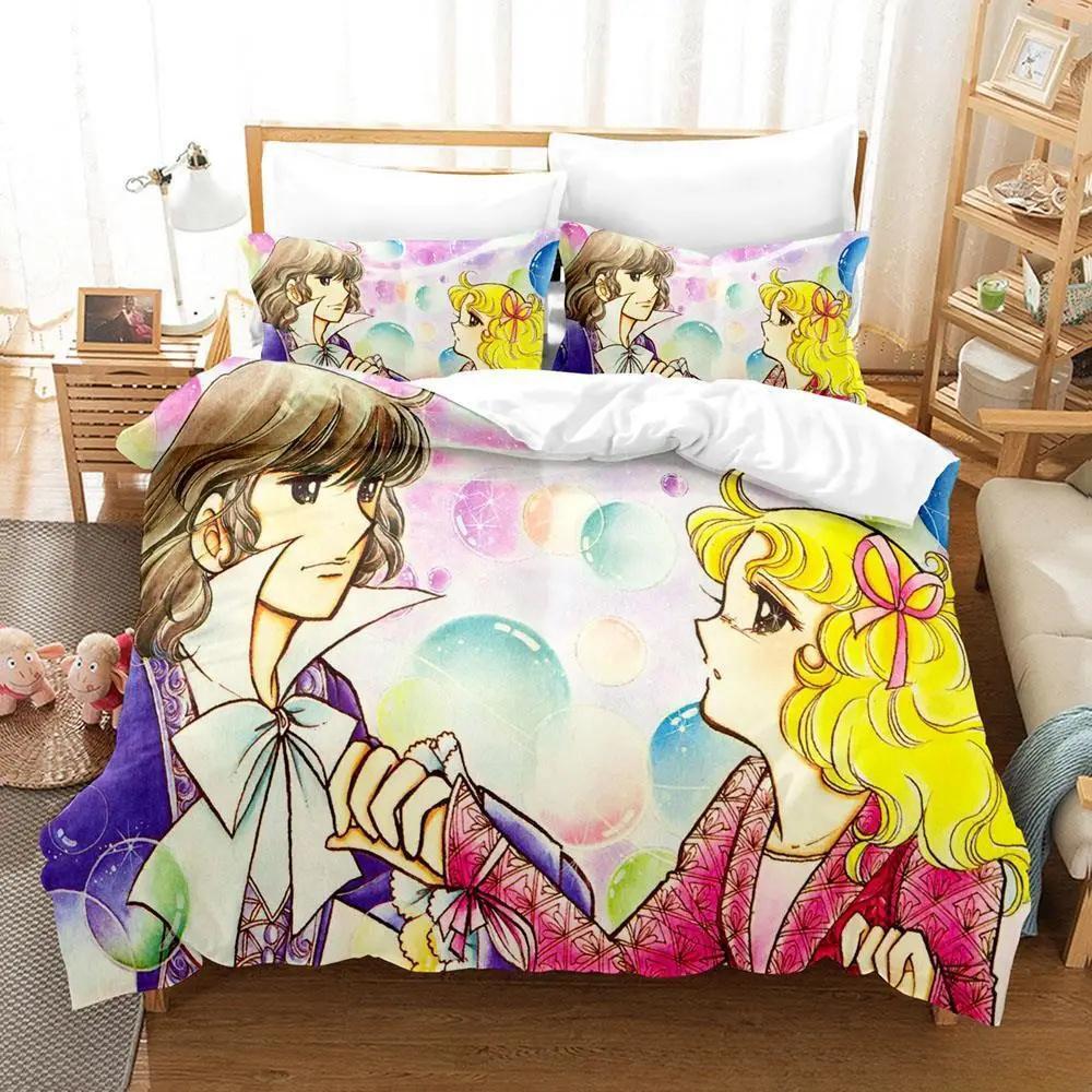 

Candy Candy Bedding Set Single Twin Full Queen King Size Bed Set Adult Kid Bedroom Duvet cover Sets 3D Print Anime Bed Sheet Set EU Twin 135x200cm