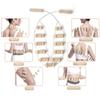 Wooden Back Massager with Rollers Multi-Functional Portable Manual Massage Strap Muscle Recovery Massage Tool