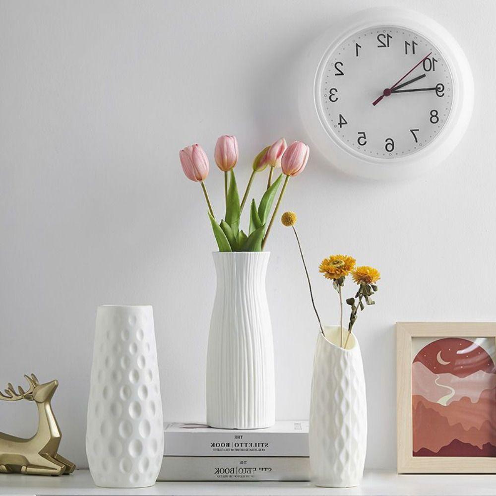 Plastic Plastic Vases Imitation Ceramic Flower Pot Decoration Nordic Style Vase  Living Room