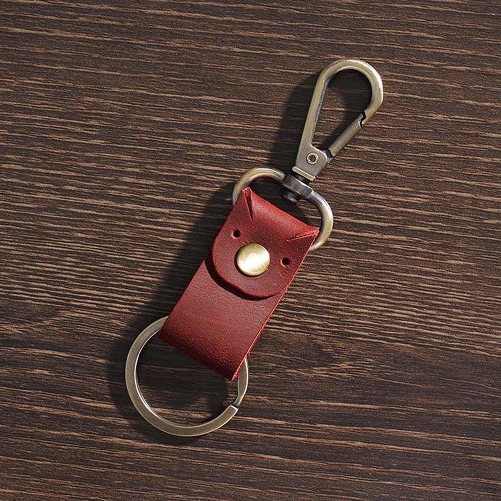 Fashion Leather Keychain, Unisex Key Chain Holder, Business Metal Ring with Belt Loop, Keyring