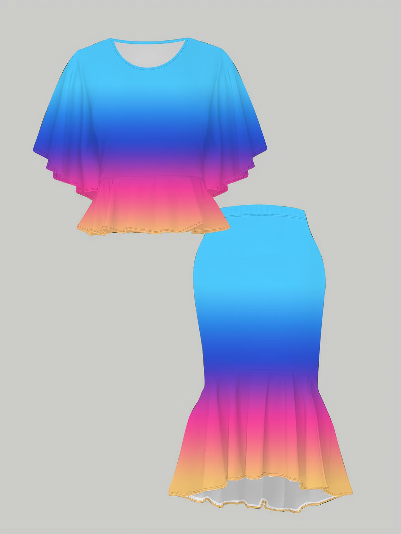 

Женский принт «Классический тотем», напечатанный на 3D-принтере, модный, большого размера, элегантный, универсальный для всех сезонов. Футболка, Юбка и Комплект, Модный Стиль 6XL синий