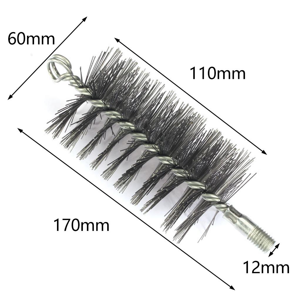 50/60/120mm Stainless Steel Wire Cleaning Brush Round Chimney Flue Cleaning Brush Steel Pipe Wire Brush Fireplace Accessories