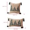 Towel Embroidery Holiday Pillowcase Christmas Tree Designs Breathable Cotton Linen Bedding Decoration