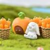 7pcs Cute Animal Garden Decorative Bunny Set Micro Landscape Resin Small Figurines Creative Furniture Decor for Fairy Garden