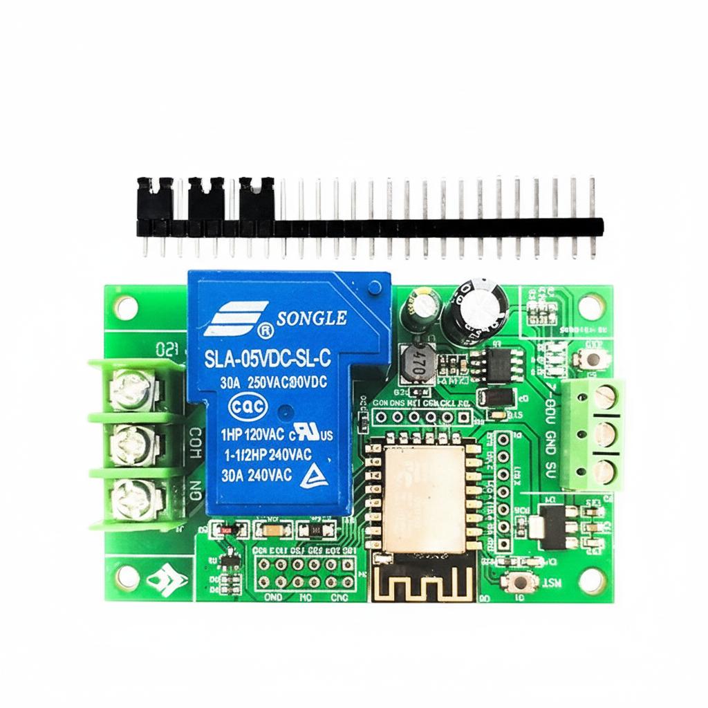 

DC7-80/5V Power ESP8266 WiFi Single-Channel 30A Relay Module ESP-12F 10*10*2 білий