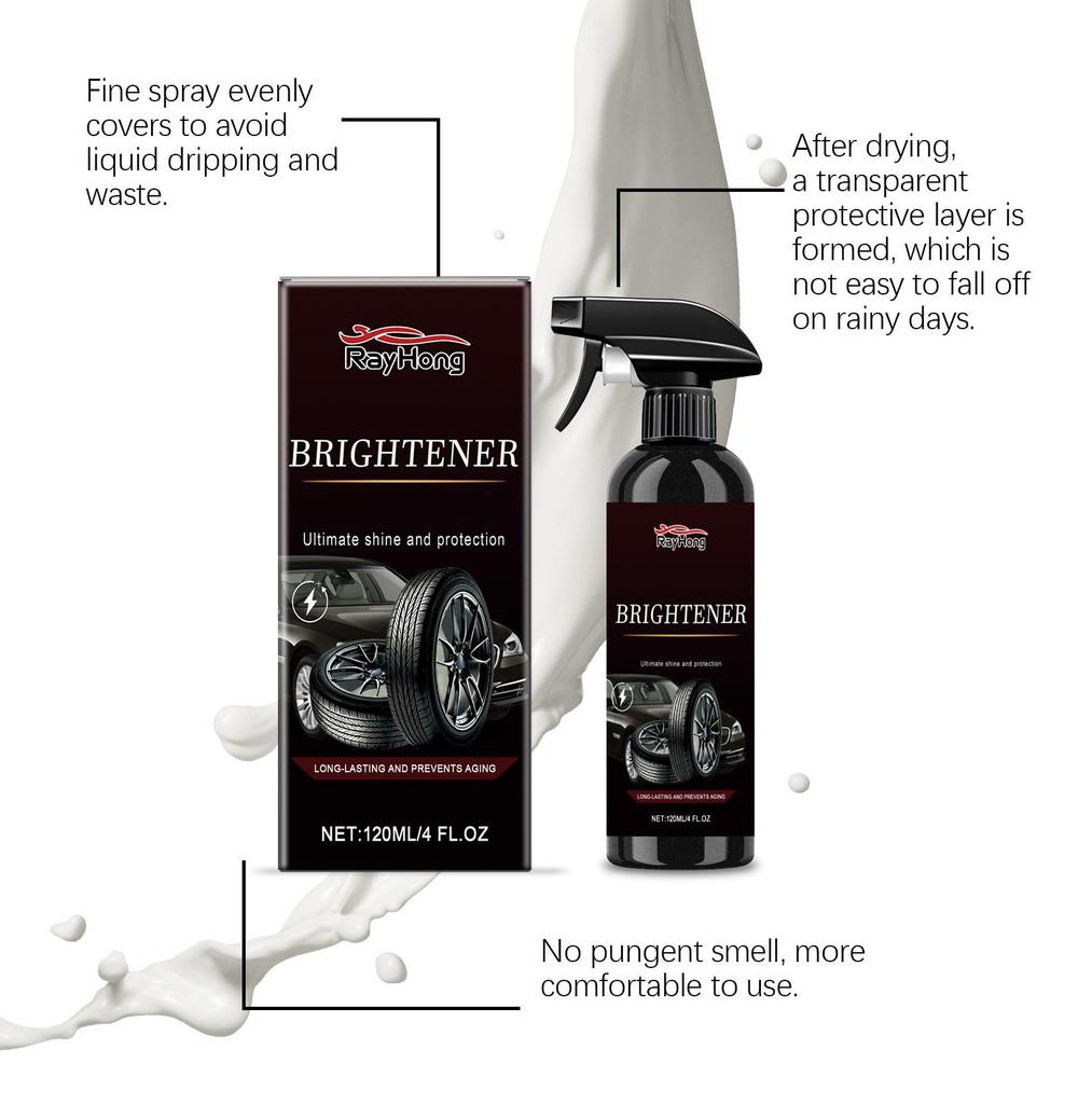 RAYHONG Car Tire Shine Spray Waterproof Anti-fouling Protective Polish Non-staining Lasting Renewal Care