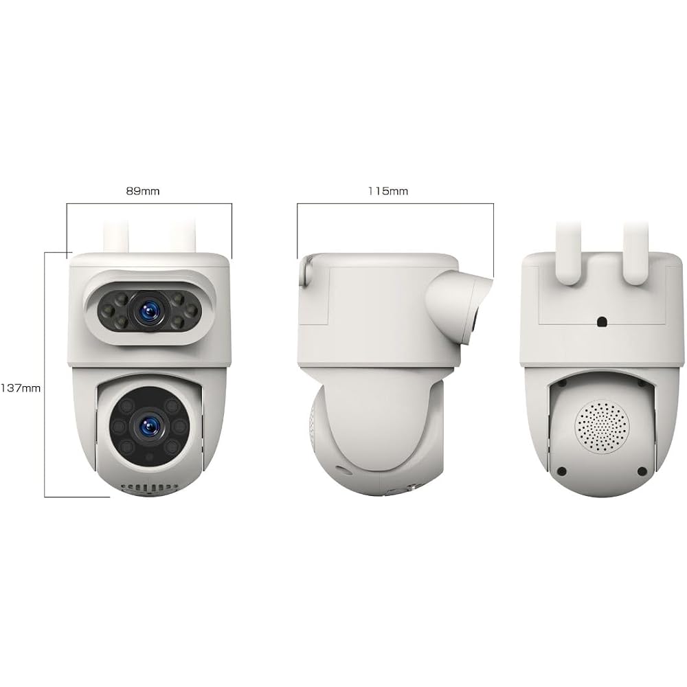 Kashimura Smart Camera, Dual Lens/Swivel/Waterproof, Automatic Tracking, Full HD, Indoor/Outdoor Use, IP65 Dustproof & Waterproof Rating, Smartphone R