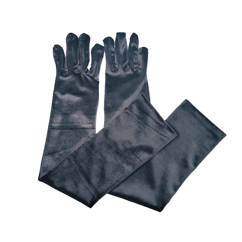 Gold Velvet Ladies' Long Retro Dance & Photography Gloves for Christmas