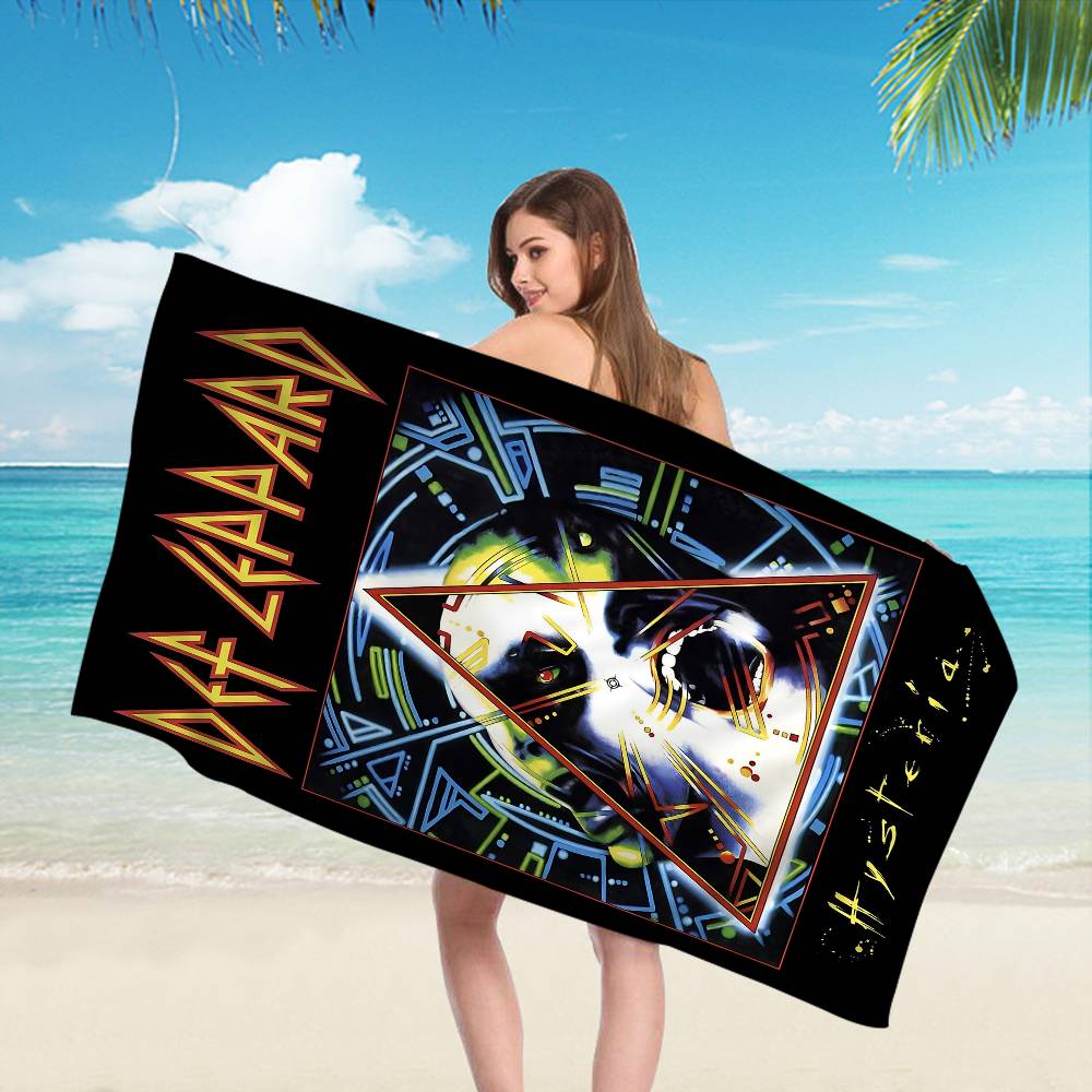 D-Def L-LeppardS Band Anime Beach Swimming Towel Soft Absorbent Washcloth Children's Gifts for Kids Travel Camping Gym