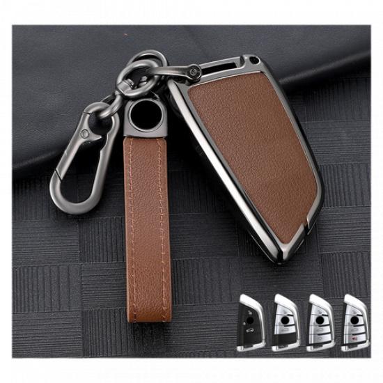 Zinc Alloy Leather Car Smart Key Fob Case Cover For BMW X3 X4 X5 X6 4 5 7 Series