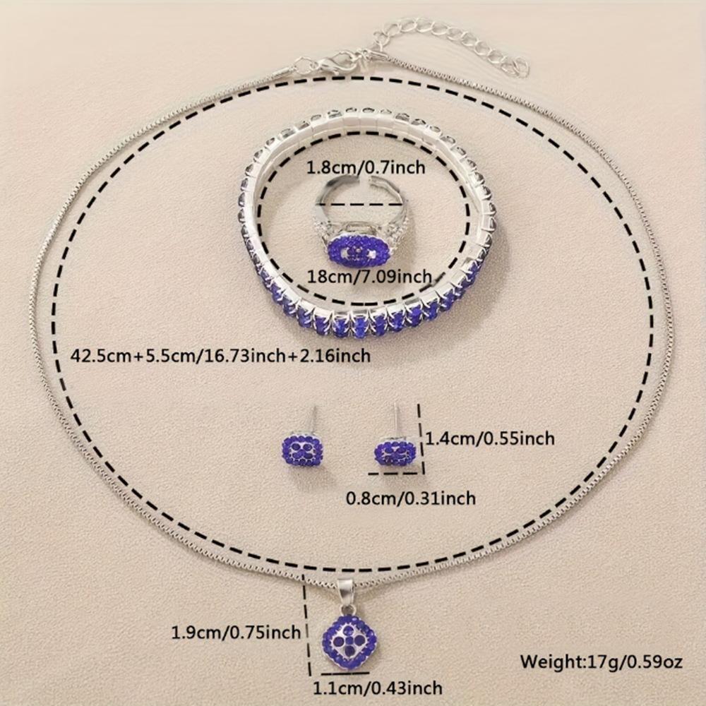 New Full Diamond Luxury Bracelet Watch Set, Women'S Quartz Watch, Exquisite Five-Piece Jewelry