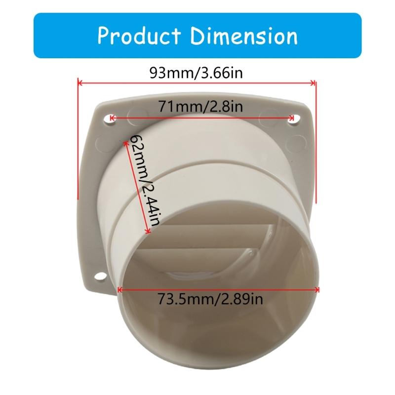 Air Outlet Boat Vent Louvered Grille Hose Vent with Mounting Screws Universal Marine Replacement Air Hose Thru Vent