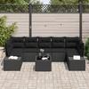 VidaXL Ensemble de canapé de jardin de 8 pièces avec coussins en poly rattan noir 3355652