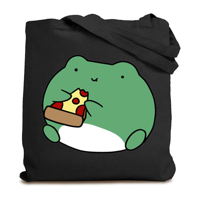 Frog creative printing new shoulder bag leisure student large capacity tote bag