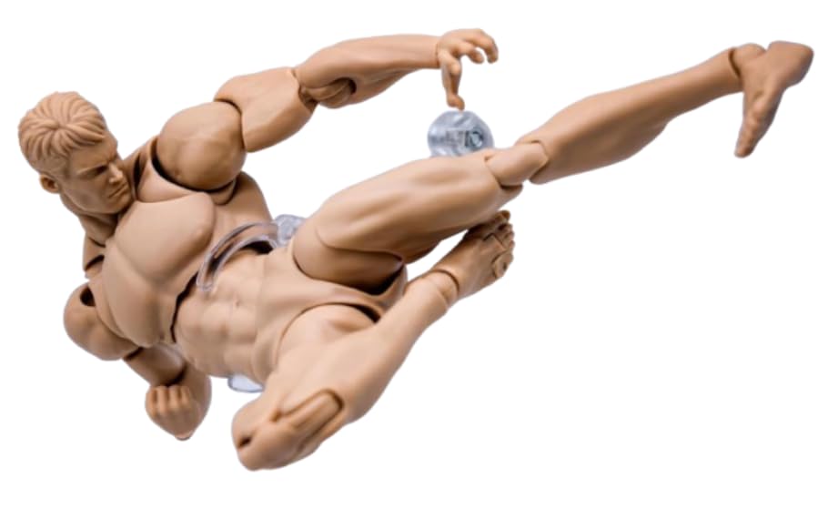 1/12 Maßstab Männliche Actionfigur, 6 Zoll, Super Flexible und Starke Muskelfigur, Miniaturfigur, Körperpuppe mit Wechselbaren Händen und Zubehör C