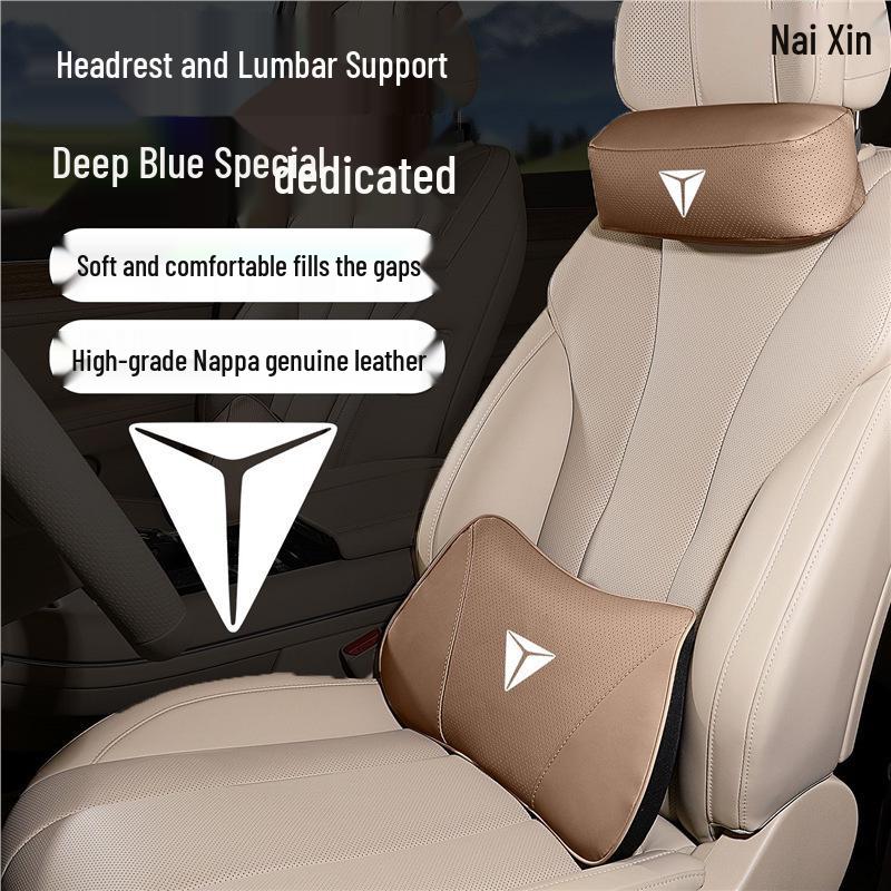 Deep Blue SL03 Headrest & G318 Lumbar Support: Multifunctional Car Neck Pillow & Back Cushion