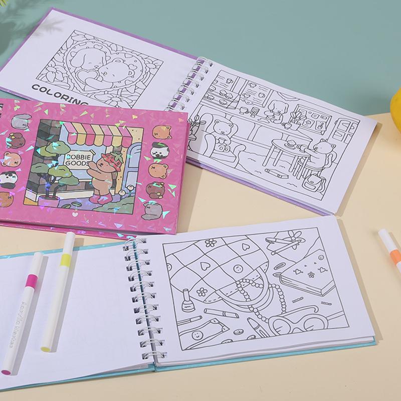 1 Stück Niedliche Kapibara Tierfiguren Malbücher Cartoon Kleiner Bär Malbuch Jugendliche Pädagogisches Kritzelbuch Geschenke