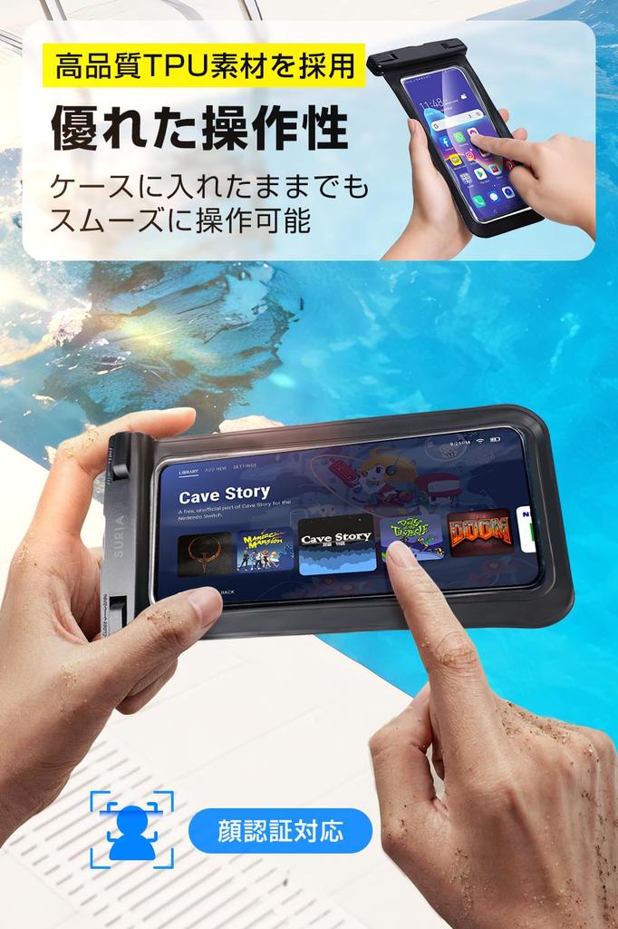 IPX8 Waterproof Smartphone Fully Waterproof Phone Case with Neck Recognition Touchscreen Compatible with Suitable for Underwater Fits iPhone X XR XS 8