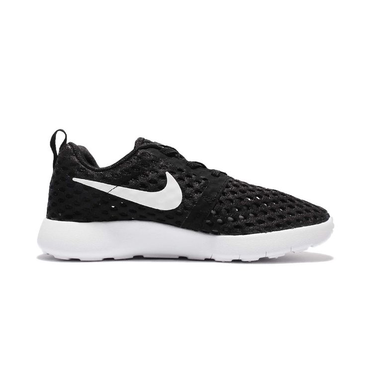 Nike Roshe One Flight Weight Round Toe Lace-Up Low Top Running Shoes Kids Sneakers Black White 819690-008