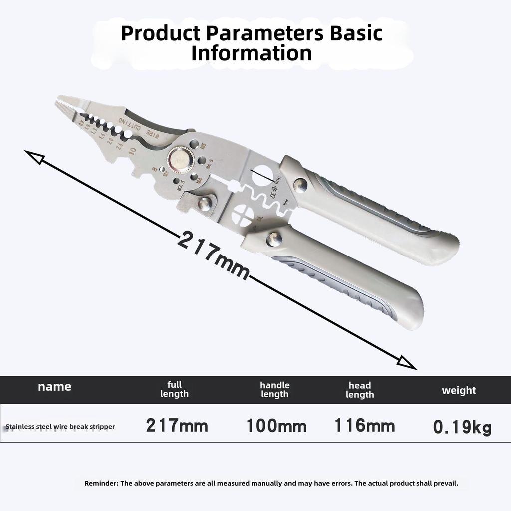 Insulated Multifunctional Electrician Wire Stripping and Cutting Pliers Scissors
