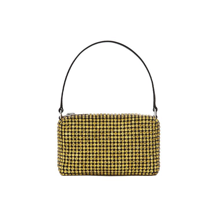 

New Alexander Wang Heiress Cow Leather Shoulder Bag, Handbag Medium Size Women s Yellow 20121P80M731 17.0*7.1*9.9CM