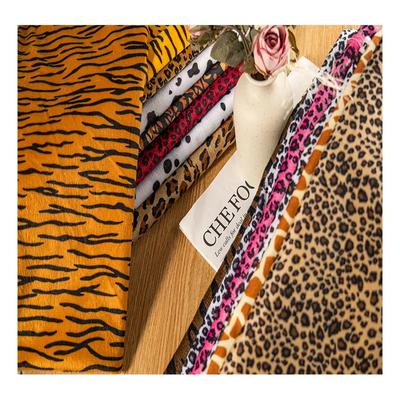 Tecido Curto de Pelúcia Animal Listrado de Leopardo e Tigre 100x150cm para DIY Boneca Fazer Roupas Cosplay Boneca Feita à Mão Costura