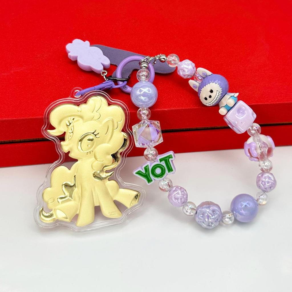 2026 Year of the Horse Wealth Charm Cute Gold Phone and Bag Lanyard with Cartoon Sticker Gift