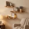 Wall Mounted Multi-Layer Floating Shelf Wooden Picture Display Rack  for Living Room