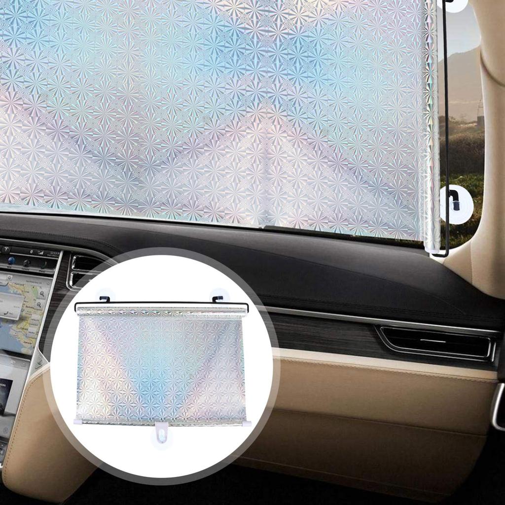 POPETPOP Car Windshield Roller Window Glass Blind Suction Cup Automatic Perfect for Car 2 Panels Sunshade, Sunshade, Shade, Shade, Shade, Visor,