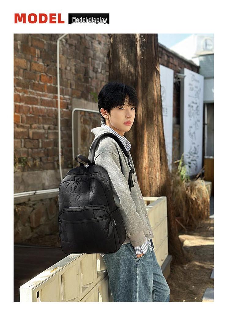 Best-Selling Waterproof Quilted Laptop Backpack - Large Capacity, Fashionable Mummy Bag for Outdoor and Casual Use