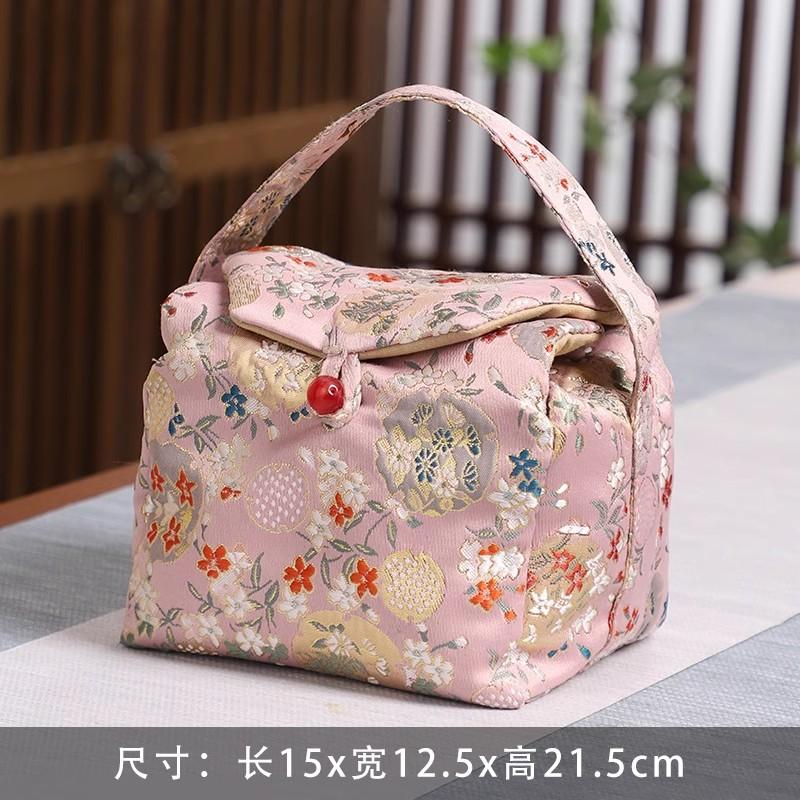 Handmade Retro Tea Cup Bag, Master Cup, Single Cup Bag, Storage Bag, Small Cloth Bag, Handbag, Thickened Cloth Bag, Storage Bag