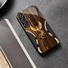 Wood Grain Golden Phoenix phone case glass s26 ultra case s25 ultra case for Samsung Galaxy S26 S25 S24 S23 S22 FE Ultra Plus