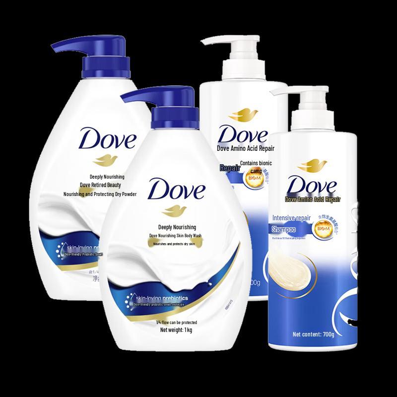 

Dove Deeply Nourishing Body Wash & Intensive Repair Shampoo Bundle