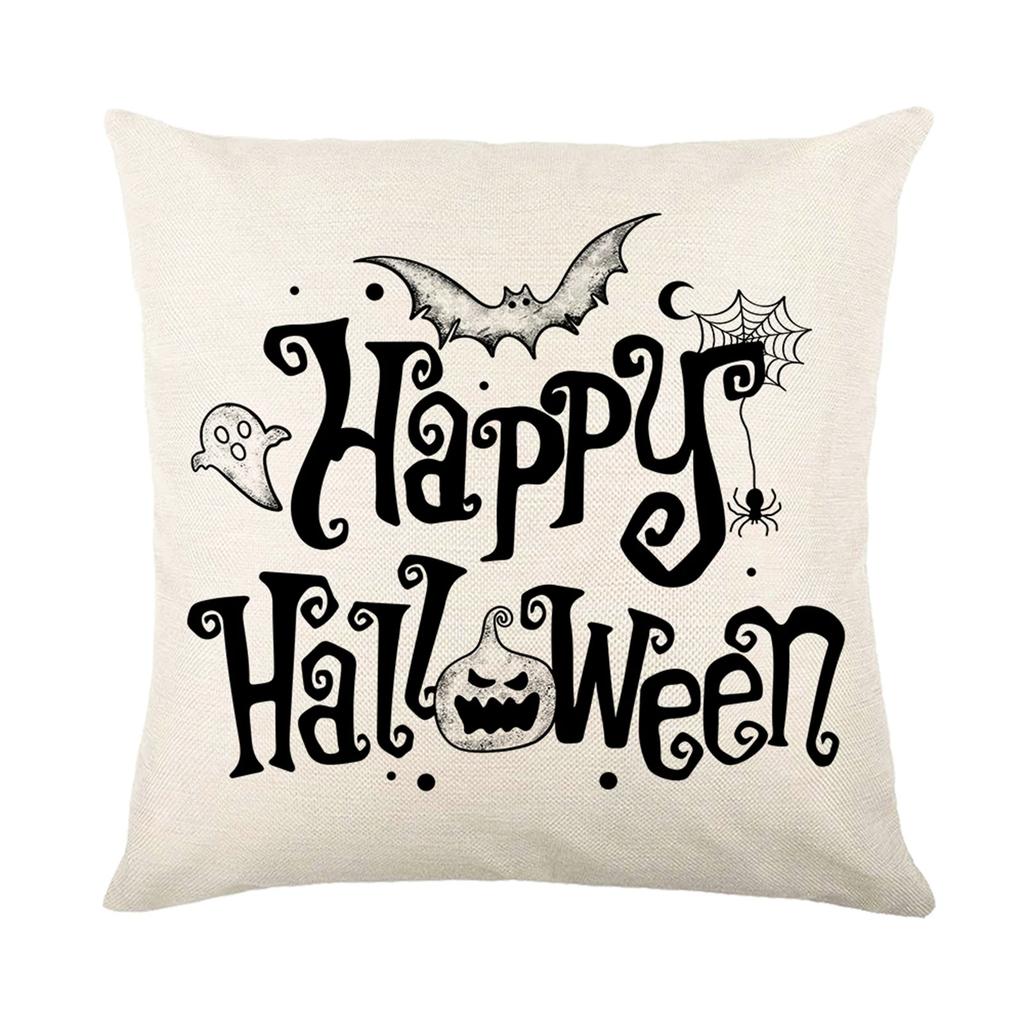 Home Decor Trick Or Treat & Halloween Themed Pillows Pattern Cushion Cover Suitable For Sofa Bedroom Car Pillow Cover