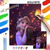 Oil Painting DIY Digital Painting HandPainted Rapunzel with Floating Lanterns Wall Art for Living Room and Entryway.