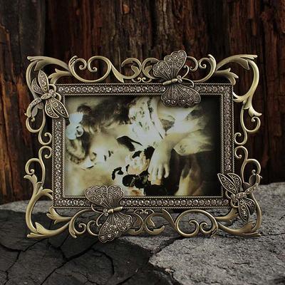 Zinc Material Photo Frame for Living Room Decoration, Creative Photo Holder, Bronze Metal