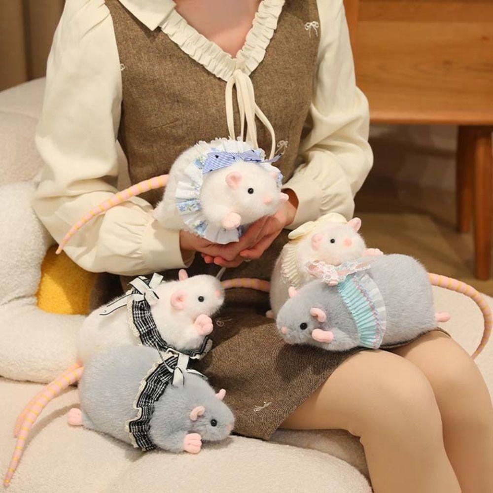 Stuffed Animals Plush Mouse Doll Simulation Stuffed Rat Adorable Fluffy Mouse Stuffed  Boys Girls