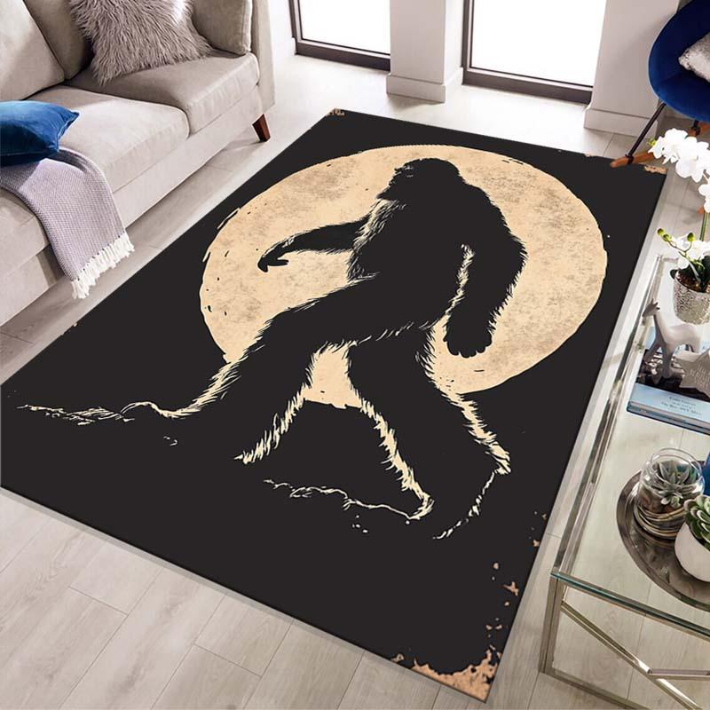 Кристально-бархатный ковер Кристально-бархатный ковер Сасквотч Полная луна | Нескользящий напольный коврик для спален, веранд, Инд 50x80cm