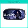 Wednesday Addams Pencil Case Oxford Material With Circular Design For Students And Collectors