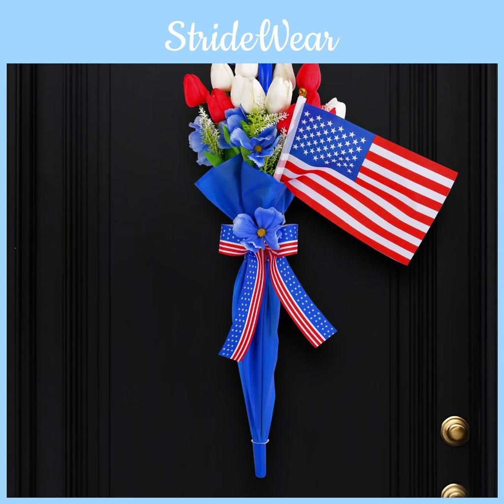 Unabhängigkeitstag Tulpen-Regenschirm Wandbehang mit rot-weißer Flagge für festliche Dekoration