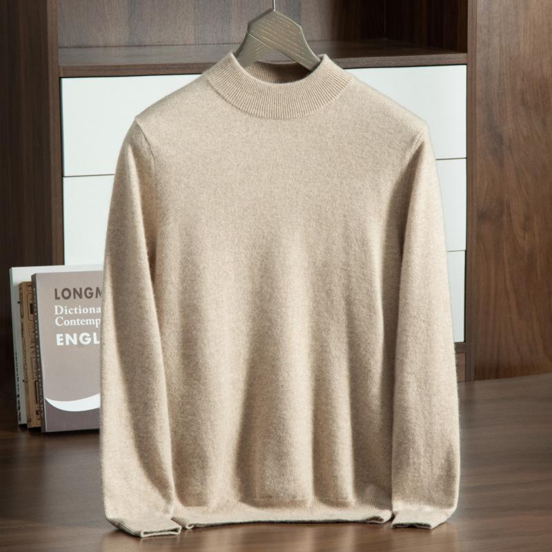 Cashmere Sweater Turtleneck Pullover Thickened Sweater Youth with Warm Cashmere Men Inside